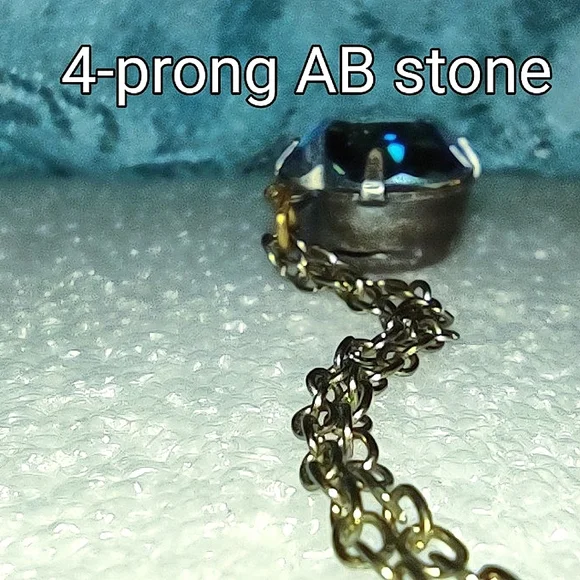 Rainbow Iridescent Glass Heart Pendant - Picture 15 of 17